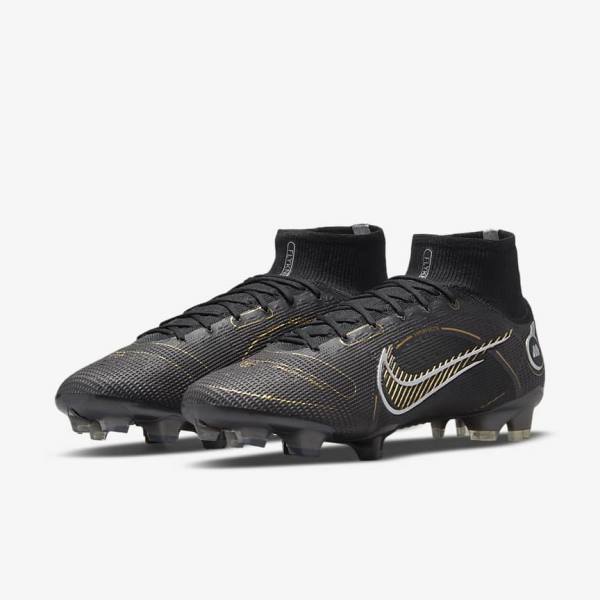 Botas de fútbol Nike Mercurial Superfly 8 Elite FG Firm-Grounds Mujer Negras Metal Plateadas Gris Metal Doradas | NK093HSE