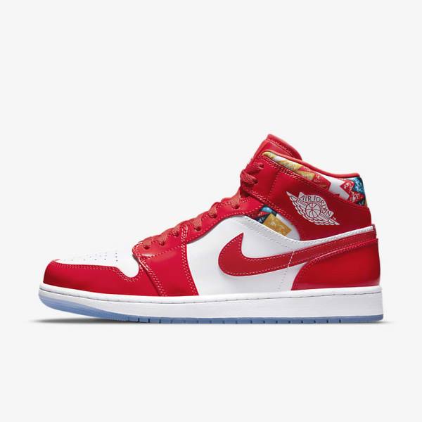 Zapatillas Jordan Nike Air Jordan 1 Mid SE Hombre Rojas Azul Marino Blancas | NK254HUB