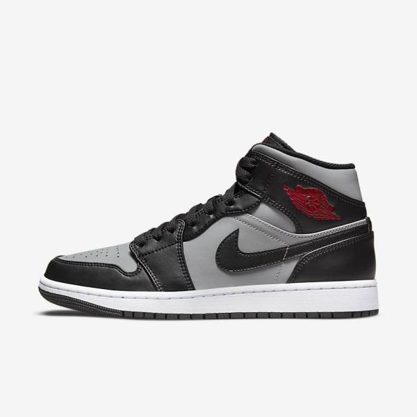 Zapatillas Jordan Nike Air Jordan 1 Mid Hombre Negras Gris Blancas Rojas | NK642ZXH