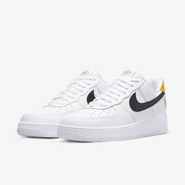 Zapatillas Nike Air Force 1 07 LV8 Hombre Blancas Amarillo Negras | NK548RWU