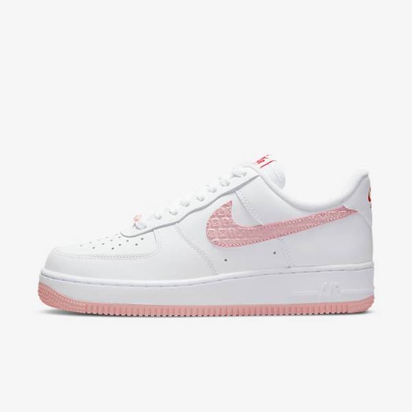 Zapatillas Nike Air Force 1 07 Mujer Blancas Rojas | NK328NPR