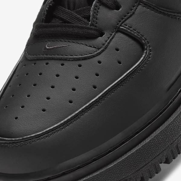 Zapatillas Nike Air Force 1 Boot Hombre Negras Gris Oscuro Blancas | NK489IVO