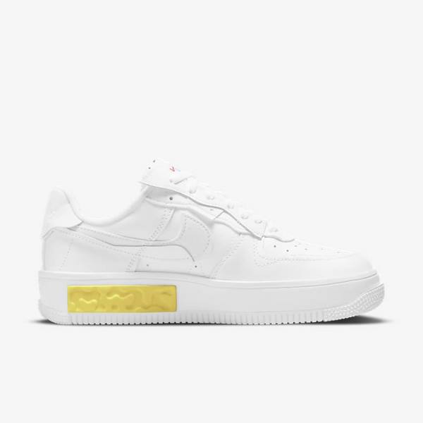 Zapatillas Nike Air Force 1 Fontanka Mujer Blancas Amarillo Blancas | NK789VOY