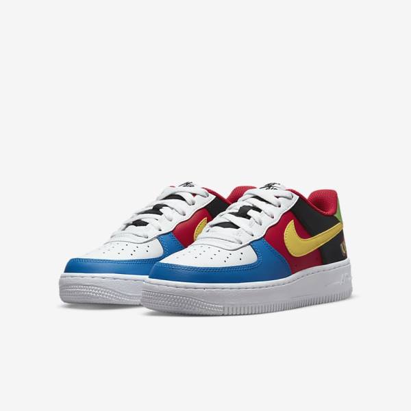 Zapatillas Nike Air Force 1 LV8 Older Niños Blancas Rojas Azul Real Doradas | NK581RFL