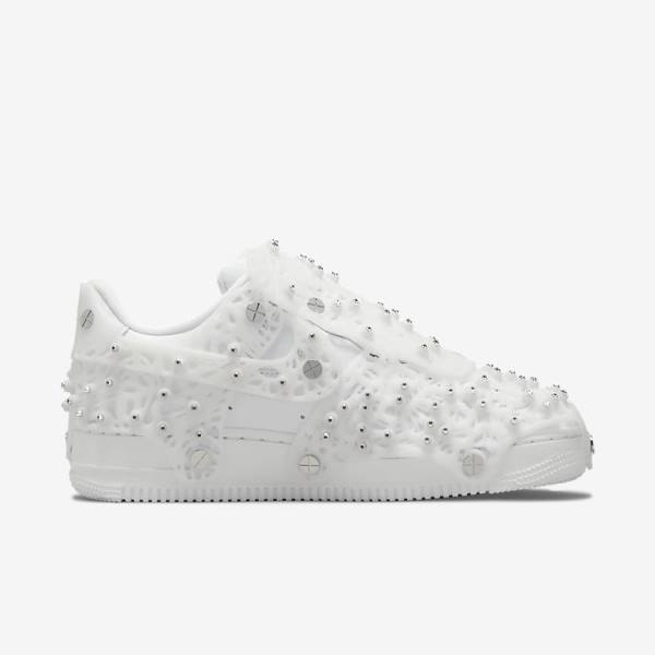 Zapatillas Nike Air Force 1 LXX x Swarovski Mujer Blancas Metal Plateadas Blancas | NK672MZX