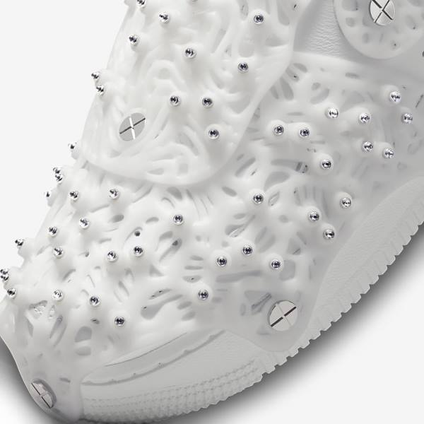 Zapatillas Nike Air Force 1 LXX x Swarovski Mujer Blancas Metal Plateadas Blancas | NK672MZX