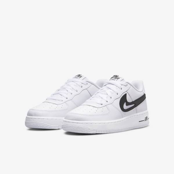 Zapatillas Nike Air Force 1 Older Niños Blancas Negras | NK863KMJ