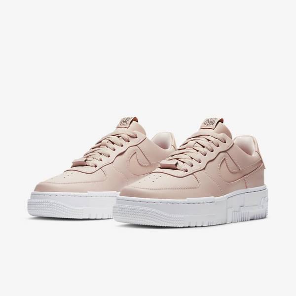 Zapatillas Nike Air Force 1 Pixel Mujer Beige Negras Blancas | NK436DJK