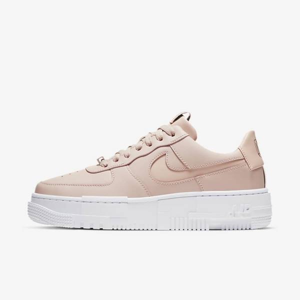 Zapatillas Nike Air Force 1 Pixel Mujer Beige Negras Blancas | NK436DJK