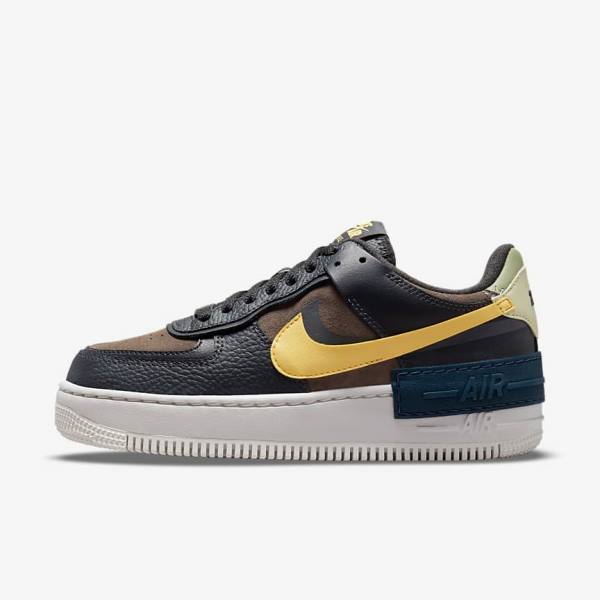 Zapatillas Nike Air Force 1 Shadow Mujer Verde Blancas Doradas | NK561BXQ