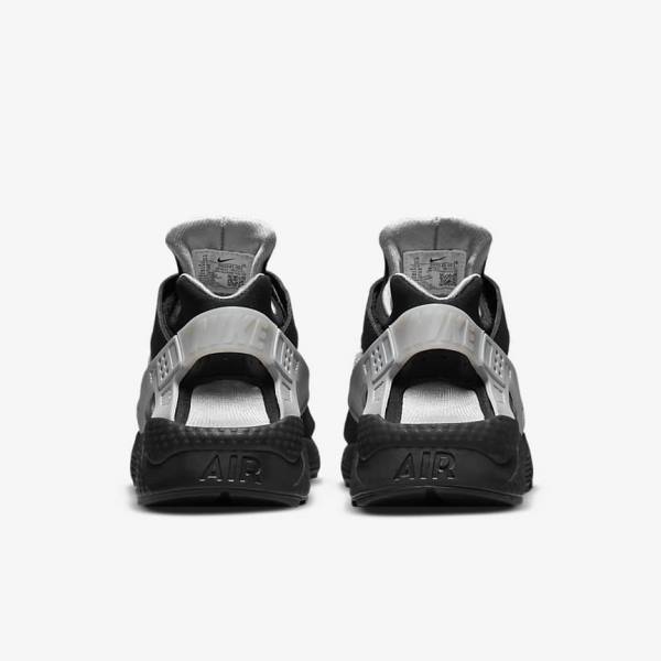 Zapatillas Nike Air Huarache Hombre Negras Metal Plateadas Plateadas Verde | NK297CQY