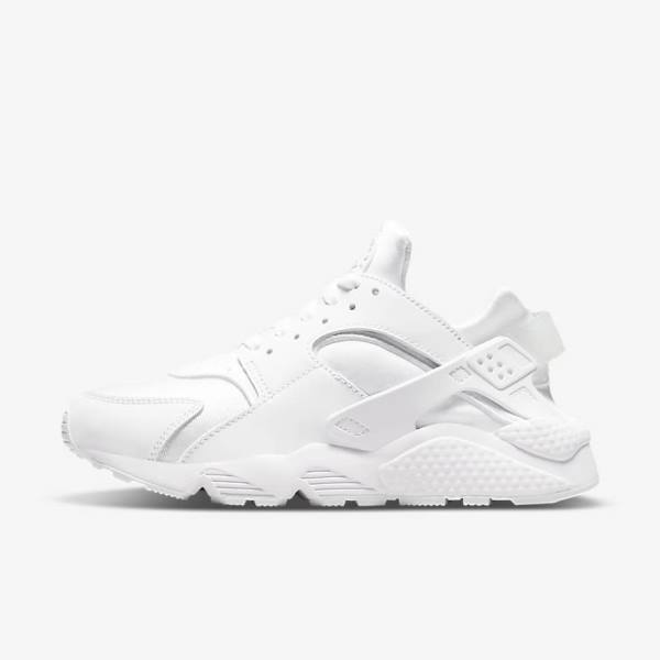 Zapatillas Nike Air Huarache Mujer Blancas Plateadas | NK842ZWP