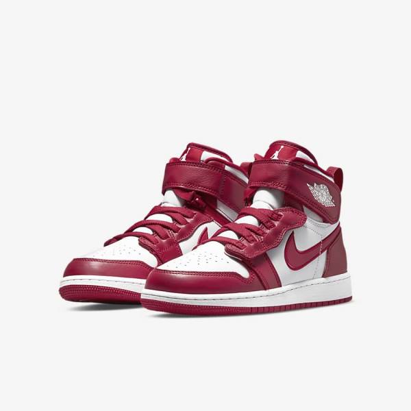 Zapatillas Nike Air Jordan 1 Hi FlyEase Older Niños Rojas Blancas | NK469RIJ