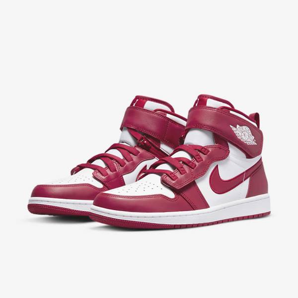 Zapatillas Nike Air Jordan 1 Hi FlyEase Hombre Rojas Blancas | NK683HTO