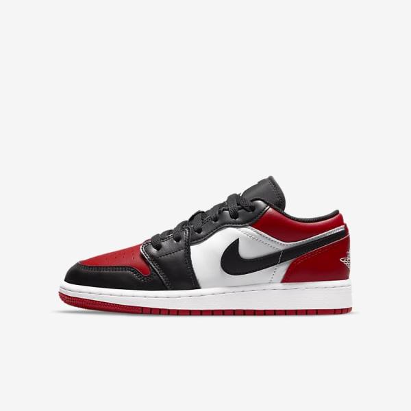 Zapatillas Nike Air Jordan 1 Low Older Niños Rojas Negras Blancas | NK250JNE