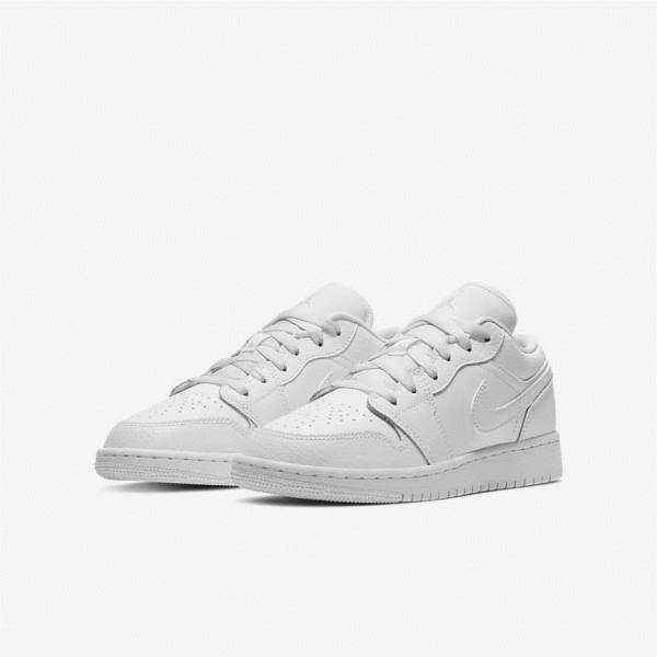 Zapatillas Nike Air Jordan 1 Low Older Niños Blancas | NK318NUB