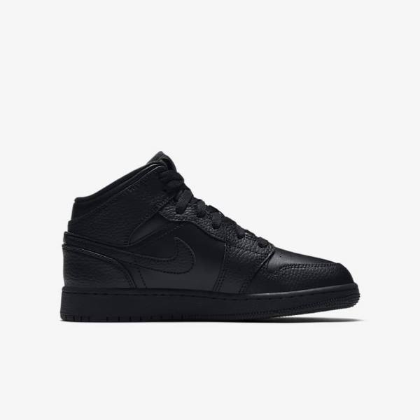 Zapatillas Nike Air Jordan 1 Mid Older Niños Negras | NK034PLX