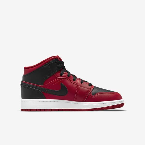 Zapatillas Nike Air Jordan 1 Mid Older Niños Rojas Blancas Negras | NK789GXC