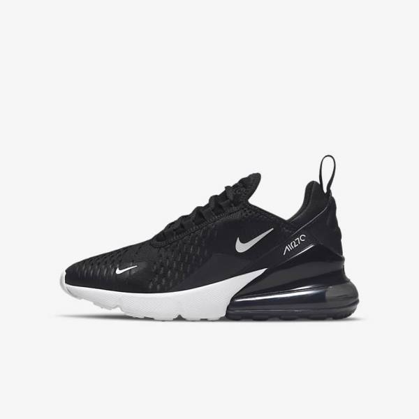 Zapatillas Nike Air Max 270 Older Niños Negras Gris Oscuro Blancas | NK756ZBC