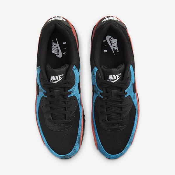 Zapatillas Nike Air Max 90 Hombre Negras Azules Rojas Blancas | NK351FVO