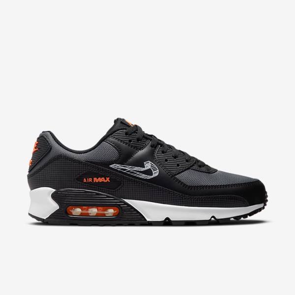 Zapatillas Nike Air Max 90 Hombre Negras Naranjas Gris Blancas | NK471SPX