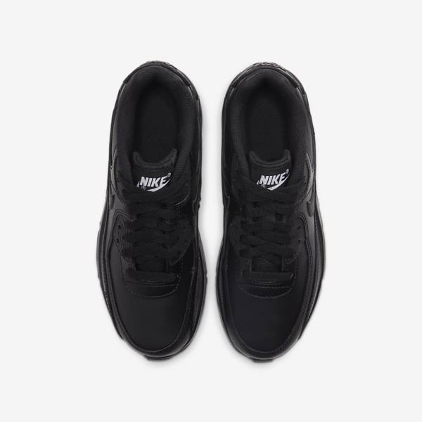 Zapatillas Nike Air Max 90 LTR Older Niños Negras Blancas | NK704OKN