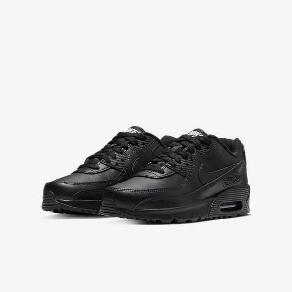 Zapatillas Nike Air Max 90 LTR Older Niños Negras Blancas | NK704OKN