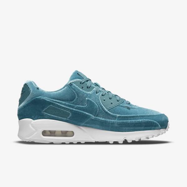 Zapatillas Nike Air Max 90 Premium Mujer Gris Verde Metal Plateadas Blancas Gris Verde | NK490IHC