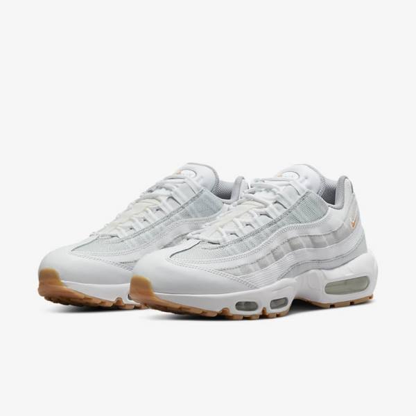 Zapatillas Nike Air Max 95 Hombre Blancas Plateadas Gris Amarillo | NK317GMN