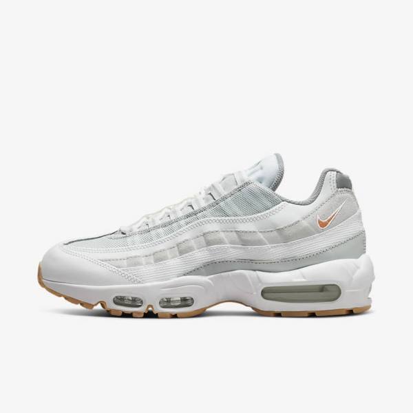 Zapatillas Nike Air Max 95 Hombre Blancas Plateadas Gris Amarillo | NK317GMN