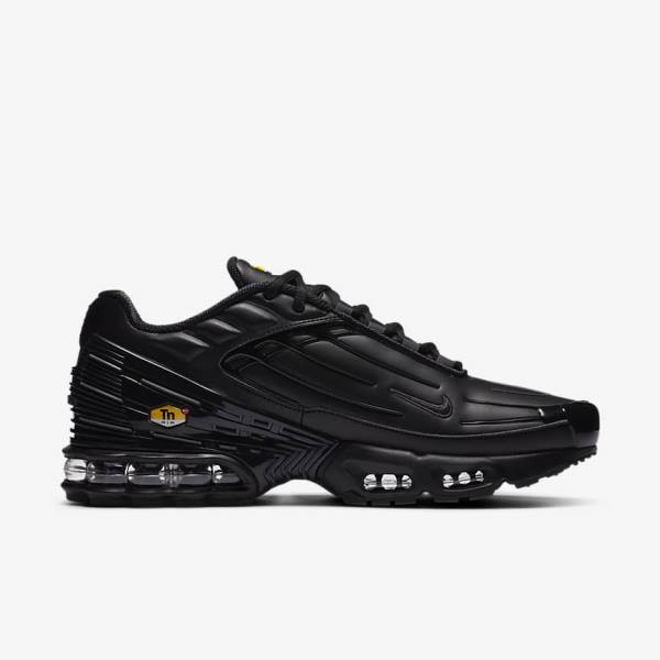 Zapatillas Nike Air Max Plus 3 Cuero Hombre Negras Gris Oscuro | NK305IGF