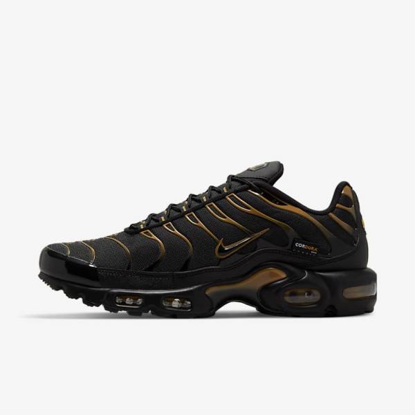 Zapatillas Nike Air Max Plus Hombre Negras Marrones Doradas | NK809EFN