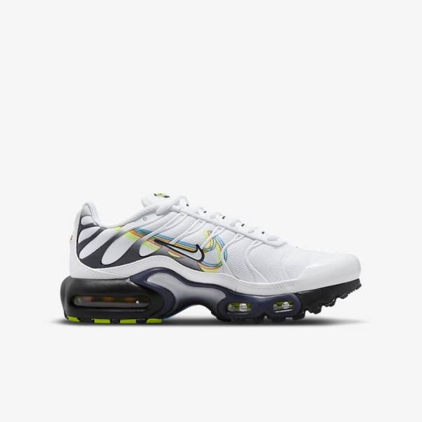 Zapatillas Nike Air Max Plus Older Niños Blancas Gris Azules | NK094XSC