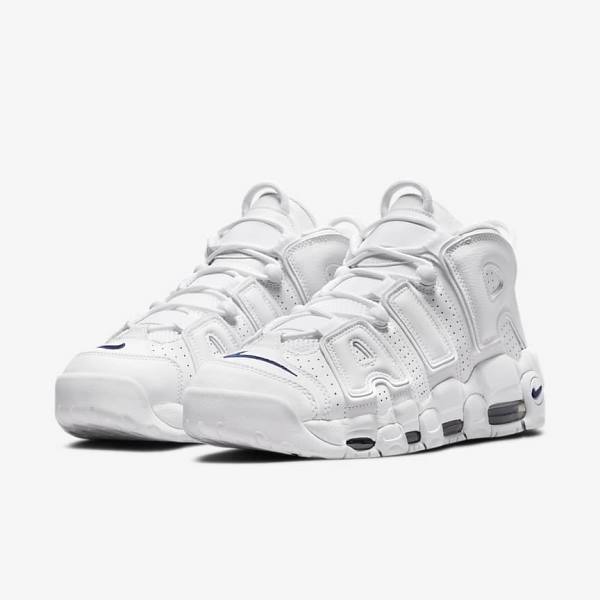 Zapatillas Nike Air More Uptempo 96 Hombre Blancas Azul Marino | NK408OLD