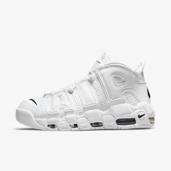 Zapatillas Nike Air More Uptempo 96 Hombre Blancas Azul Marino | NK408OLD