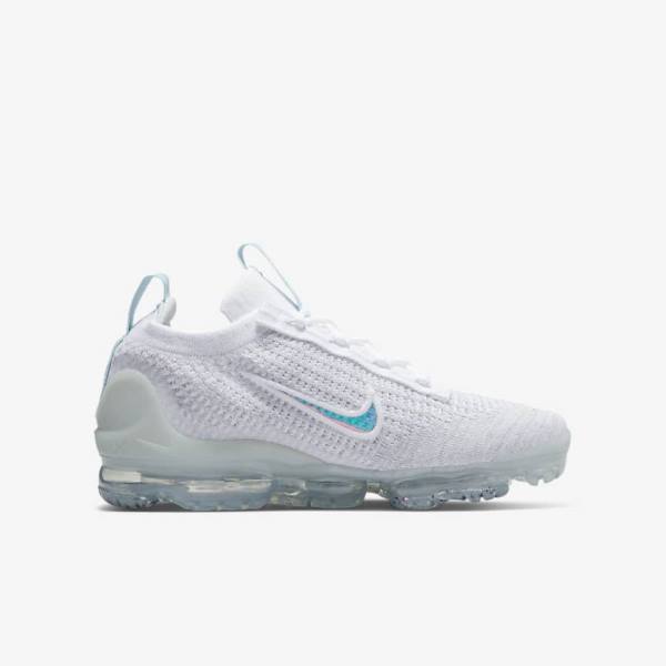 Zapatillas Nike Air VaporMax 2021 FK Older Niños Blancas | NK049BDP