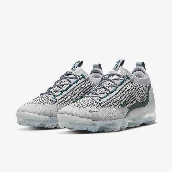 Zapatillas Nike Air VaporMax 2021 FK SE Hombre Beige Claro Metal Plateadas Turquesa Oscuro | NK795ART