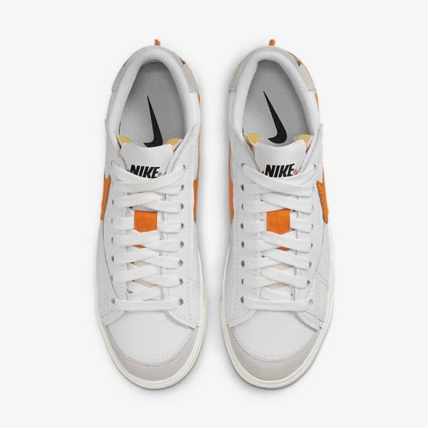 Zapatillas Nike Blazer Low 77 Jumbo Hombre Blancas Gris Naranjas | NK235XOZ