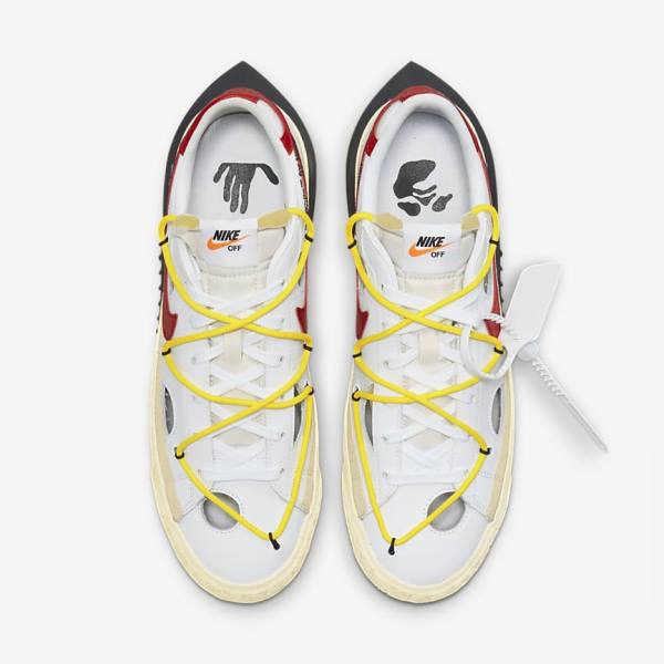 Zapatillas Nike Blazer Low 77 x Off-White™ Hombre Blancas Amarillo Kaki Rojas | NK892IDV