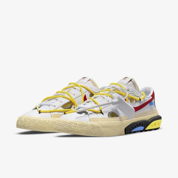 Zapatillas Nike Blazer Low 77 x Off-White™ Hombre Blancas Amarillo Kaki Rojas | NK892IDV