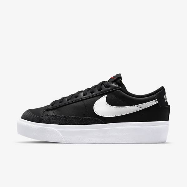 Zapatillas Nike Blazer Low Plataforma Mujer Negras | NK231ZJH