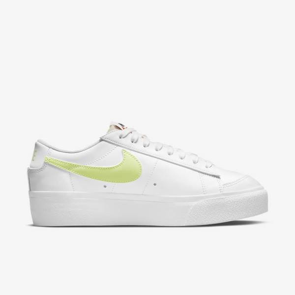 Zapatillas Nike Blazer Low Plataforma Mujer Blancas Negras Limón Claro | NK745PHW