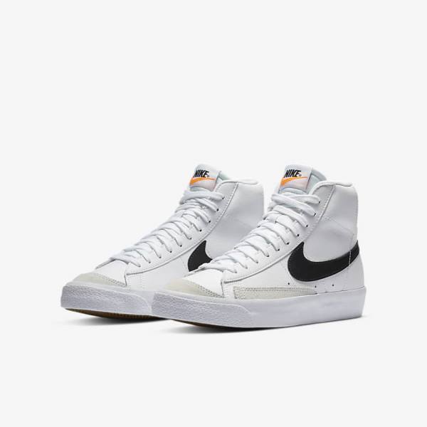 Zapatillas Nike Blazer Mid 77 Older Niños Blancas Naranjas Negras | NK465MUG