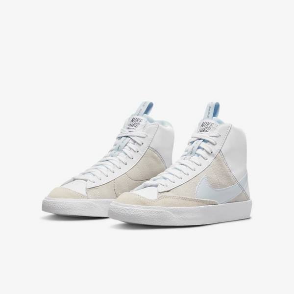 Zapatillas Nike Blazer Mid 77 SE Dance Older Niños Blancas Azules Gris | NK485JHU