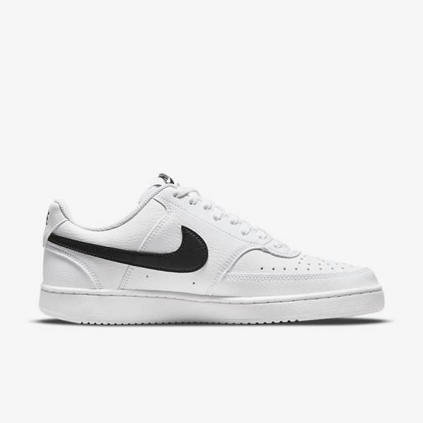 Zapatillas Nike Court Vision Low Next Nature Mujer Blancas Negras | NK718ETI