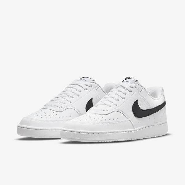 Zapatillas Nike Court Vision Low Next Nature Mujer Blancas Negras | NK718ETI