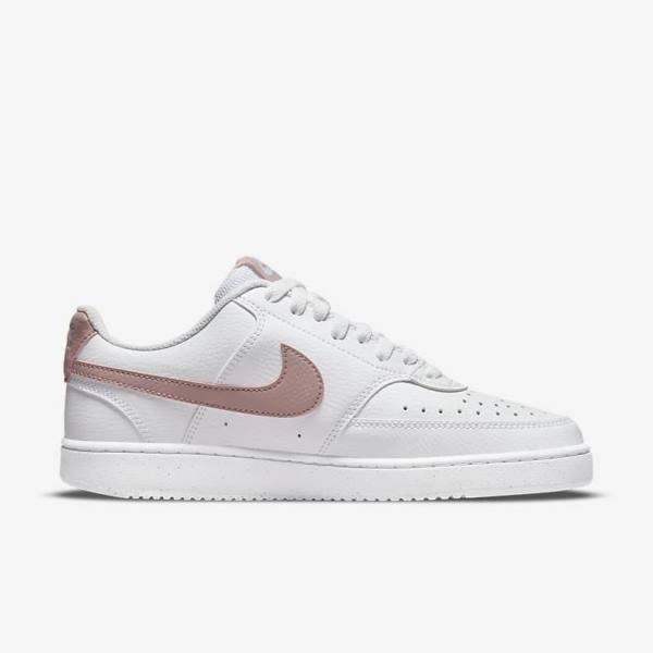 Zapatillas Nike Court Vision Low Next Nature Mujer Blancas Rosas | NK839MVO