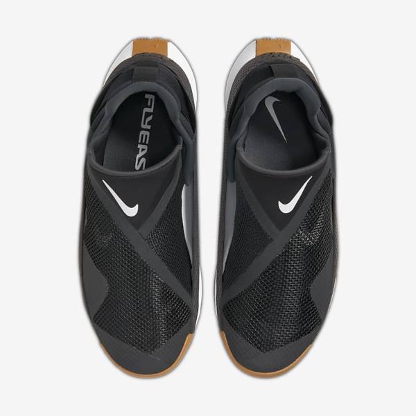 Zapatillas Nike Go FlyEase Hombre Negras Gris Oscuro Doradas Blancas | NK970AVQ