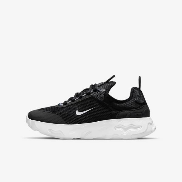 Zapatillas Nike React Live Older Niños Negras Gris Oscuro Blancas | NK081AVQ