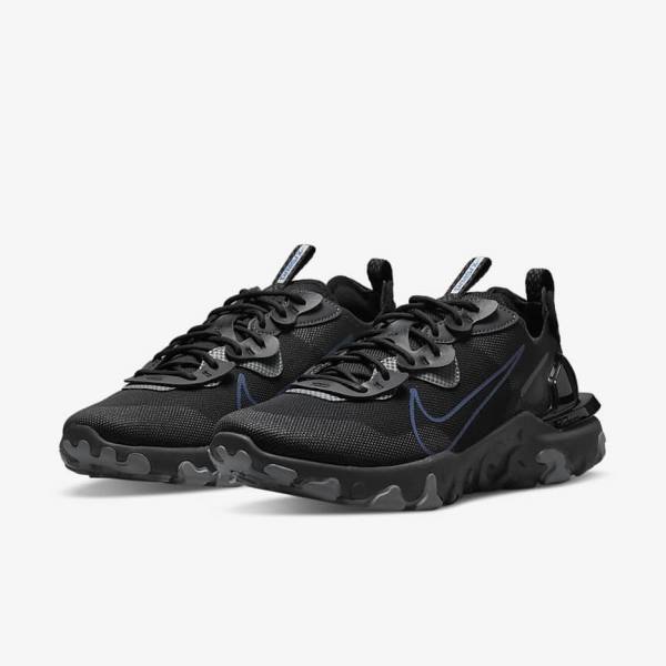 Zapatillas Nike React Vision Hombre Negras Gris Oscuro Azul Real | NK076QFP